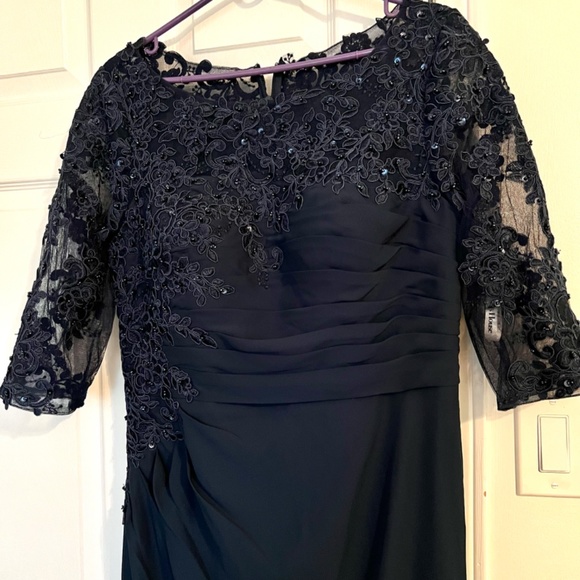 Navy Blue Lace Wedding/holiday/gala Dress - Picture 5 of 12